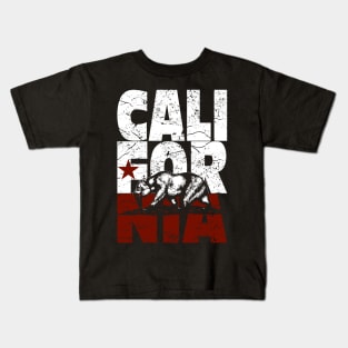 Vintage Califonia Flag with bear USA Kids T-Shirt